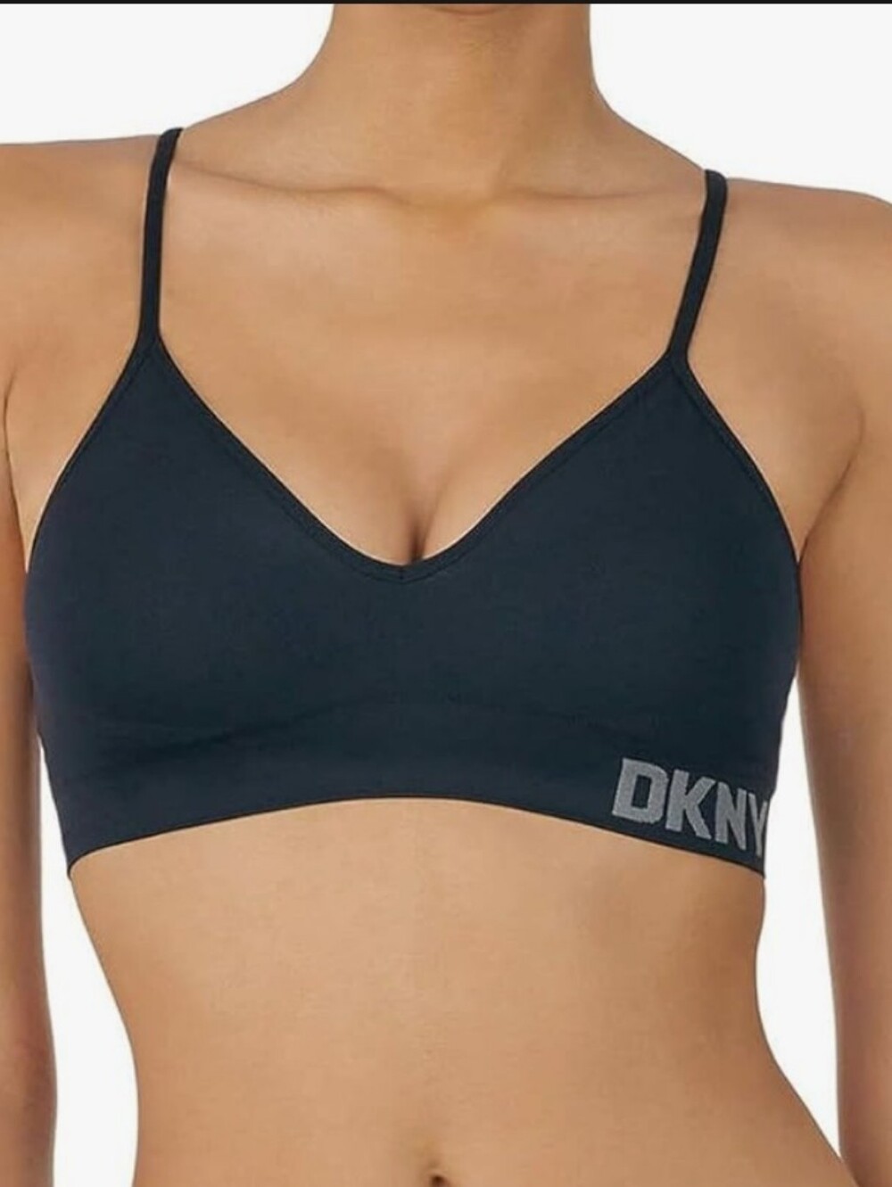 DKNY Black Seamless V-Neck Wireless Bralette